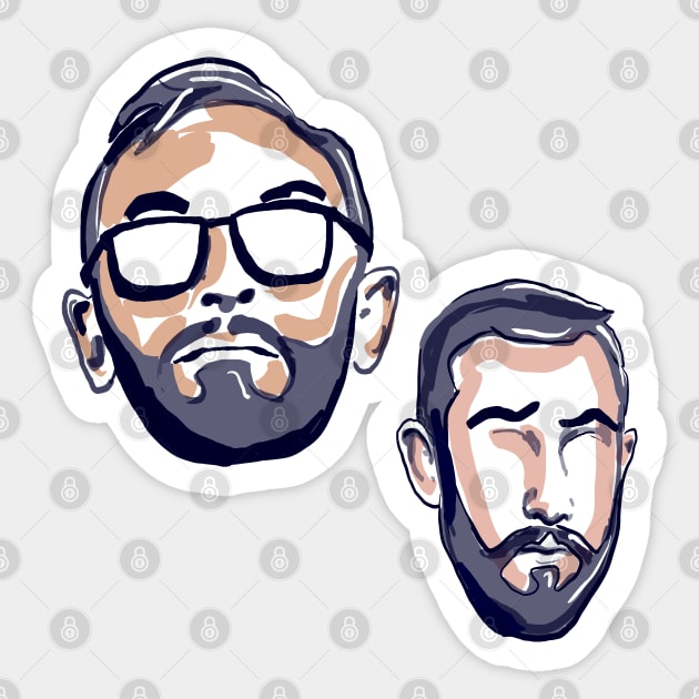 Taskmaster - Greg Davies Alex Horne Faces: simple, graphic, skin tones Sticker by SmerkinGherkin